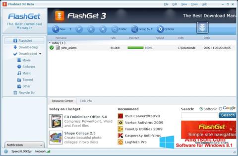 Ảnh chụp màn hình FlashGet cho Windows 8.1