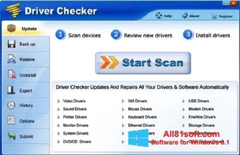 Ảnh chụp màn hình Driver Checker cho Windows 8.1