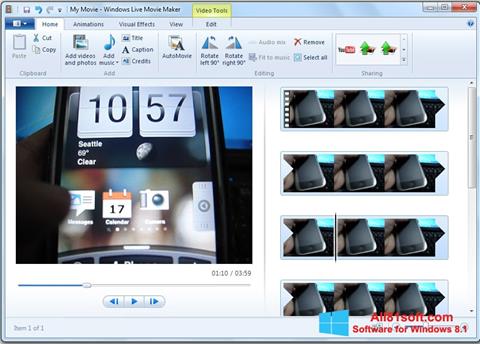 Ảnh chụp màn hình Windows Live Movie Maker cho Windows 8.1
