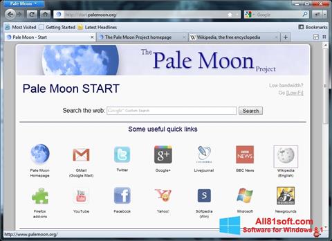 Ảnh chụp màn hình Pale Moon cho Windows 8.1