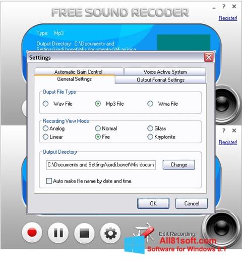 Ảnh chụp màn hình Free Sound Recorder cho Windows 8.1