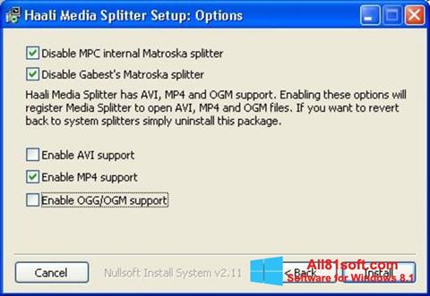 Ảnh chụp màn hình Haali Media Splitter cho Windows 8.1