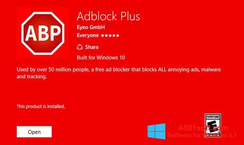 Ảnh chụp màn hình Adblock Plus cho Windows 8.1