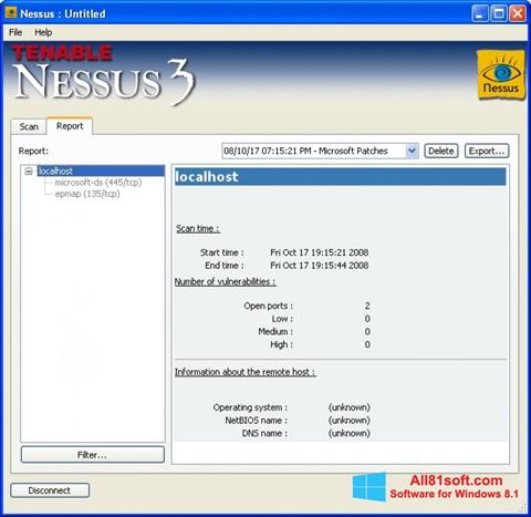 Ảnh chụp màn hình Nessus cho Windows 8.1