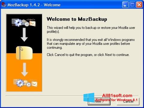 Ảnh chụp màn hình MozBackup cho Windows 8.1