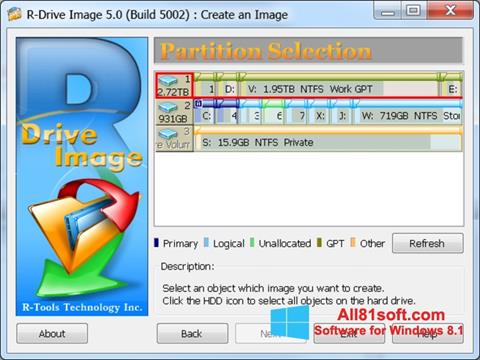 Ảnh chụp màn hình R-Drive Image cho Windows 8.1