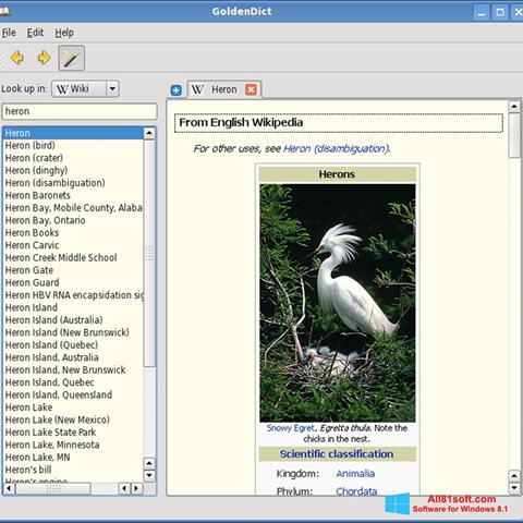 Ảnh chụp màn hình GoldenDict cho Windows 8.1