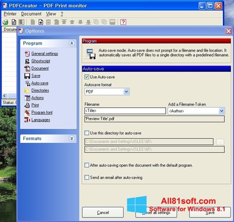 Ảnh chụp màn hình PDFCreator cho Windows 8.1