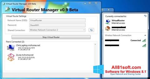 Ảnh chụp màn hình Virtual Router Manager cho Windows 8.1