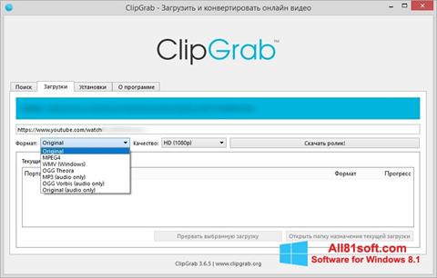 Ảnh chụp màn hình ClipGrab cho Windows 8.1