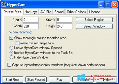 Ảnh chụp màn hình HyperCam cho Windows 8.1