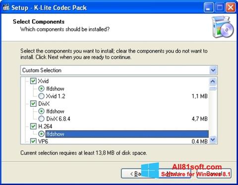 Ảnh chụp màn hình K-Lite Codec Pack cho Windows 8.1
