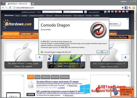 Ảnh chụp màn hình Comodo Dragon cho Windows 8.1