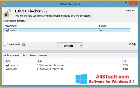 Ảnh chụp màn hình IObit Unlocker cho Windows 8.1