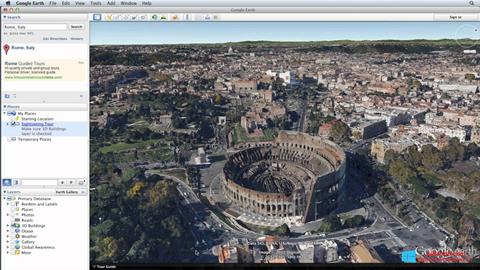 Ảnh chụp màn hình Google Earth cho Windows 8.1