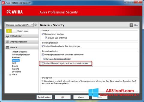 Ảnh chụp màn hình Avira Professional Security cho Windows 8.1
