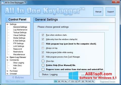 Ảnh chụp màn hình Keylogger cho Windows 8.1
