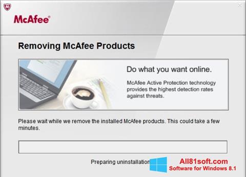 Ảnh chụp màn hình McAfee Consumer Product Removal Tool cho Windows 8.1