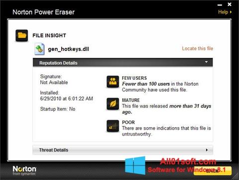 Ảnh chụp màn hình Norton Power Eraser cho Windows 8.1