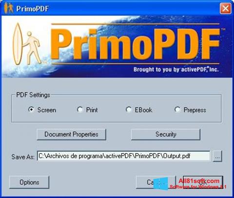 Ảnh chụp màn hình PrimoPDF cho Windows 8.1