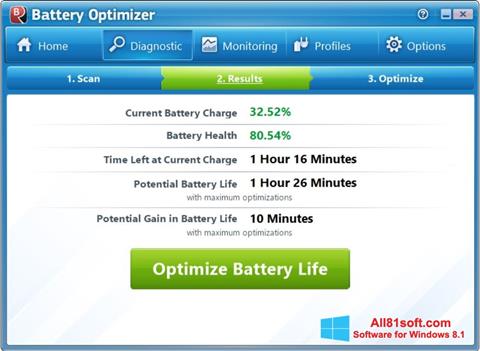 Ảnh chụp màn hình Battery Optimizer cho Windows 8.1