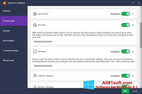 Ảnh chụp màn hình Avast! Pro Antivirus cho Windows 8.1