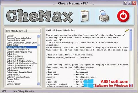 Ảnh chụp màn hình CheMax cho Windows 8.1